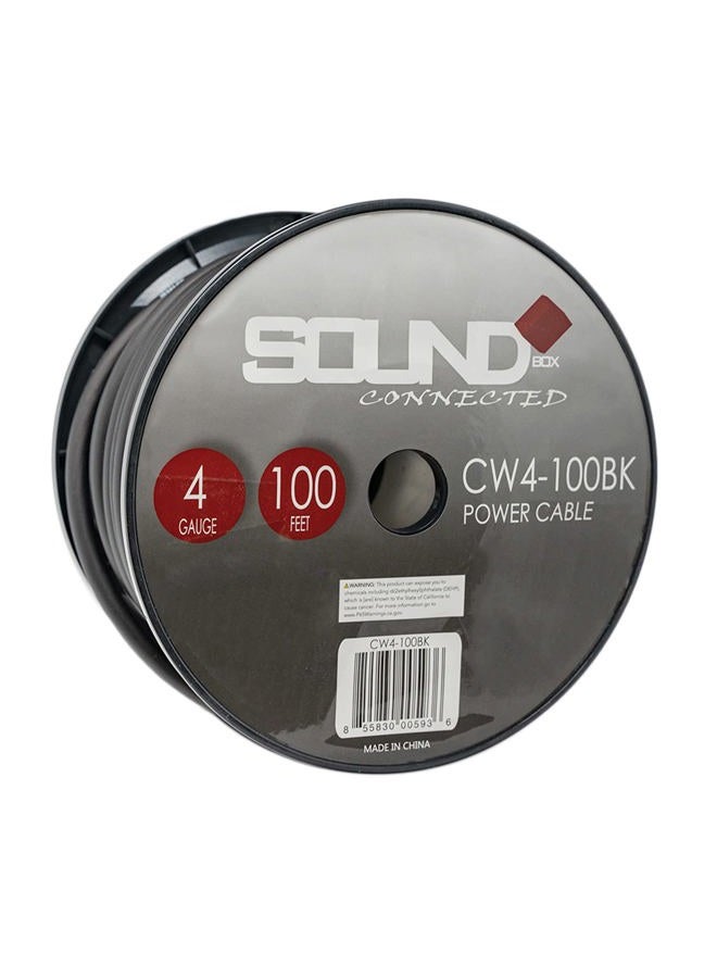 SoundBox Connected 4 Gauge Black Amplifier Amp Power/Ground Wire 100 Feet Superflex Cable 100' Spool - Image 1