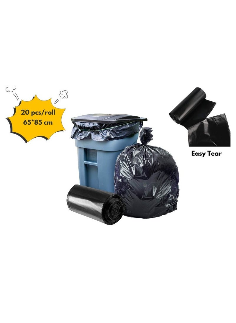 20 20 Planet CARE EVERYDAY Home Cleaning dustbin liners Black roll 65 x 80 cm, 20 pieces | Garbage Bag 3 Roll  - Image 4