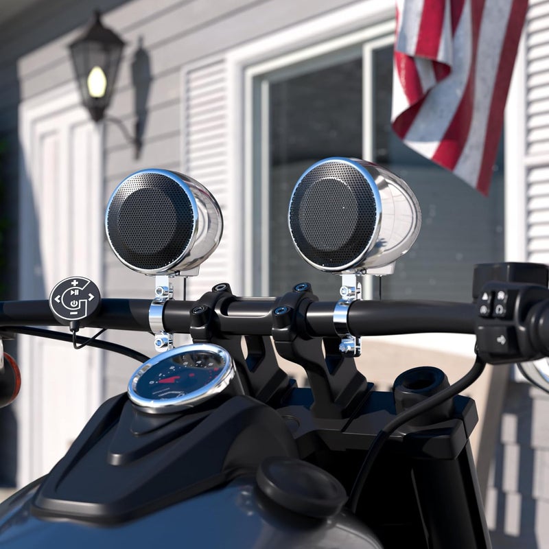 GoHawk TN4-R 4" Full Range Waterproof Bluetooth Motorcycle Stereo Speakers with Amplifier - Image 4