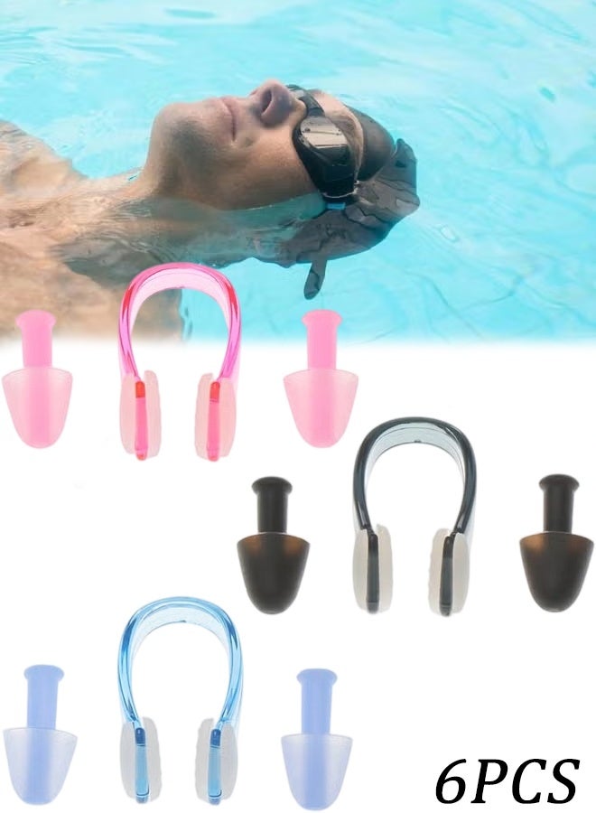 6PCS Swimming Nasal Splint Earplugs Set Unisex Sports Swim Nasal Splint Comfortable Light Weight for Adults - Image 1