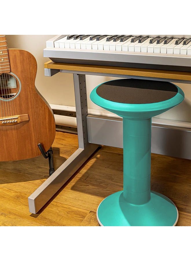 Storex Wiggle Stool – Active Flexible Seating for Classroom and Home Study, Adjustable 12-18 Inch Height, Teal (00306U01C) - Image 3