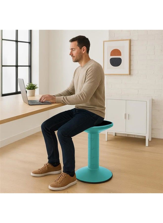 Storex Wiggle Stool – Active Flexible Seating for Classroom and Home Study, Adjustable 12-18 Inch Height, Teal (00306U01C) - Image 2