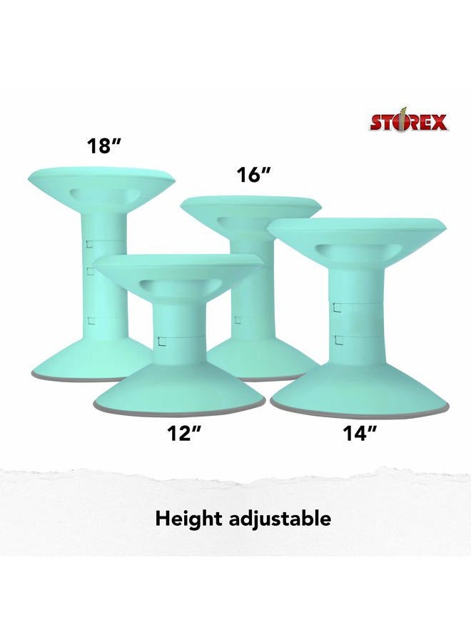 Storex Wiggle Stool – Active Flexible Seating for Classroom and Home Study, Adjustable 12-18 Inch Height, Teal (00306U01C) - Image 4