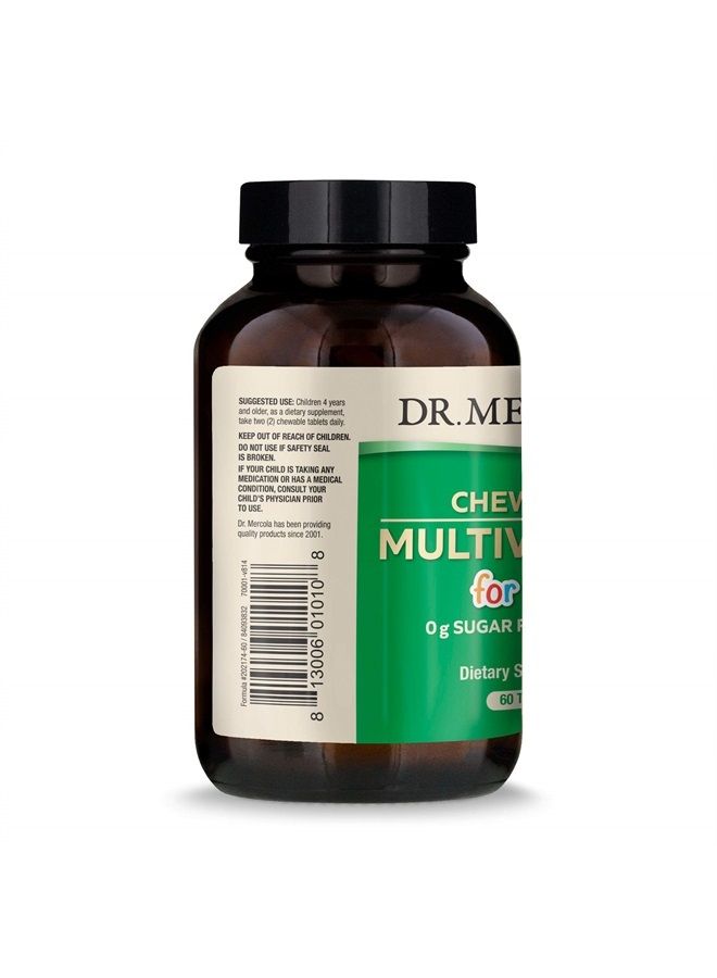 Dr. Mercola Chewable Multivitamin for Kids Dietary Supplement, 30 Servings (60 Tablets), Supports Overall Health, Non GMO, Soy Free, Gluten Free, 0g Sugar - Image 2