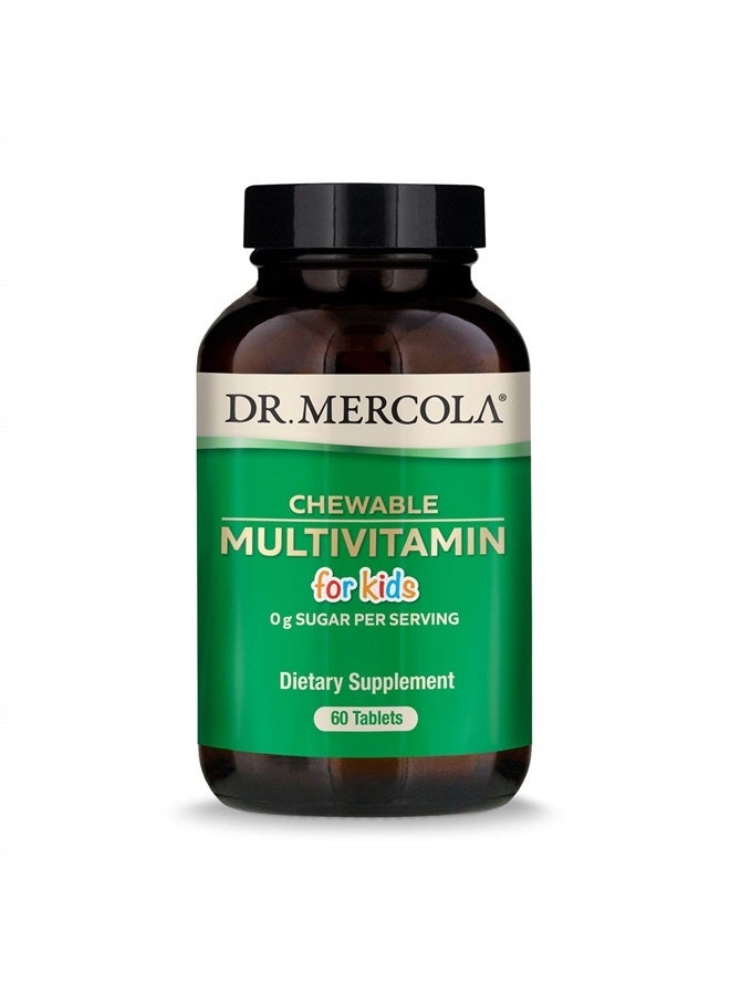 Dr. Mercola Chewable Multivitamin for Kids Dietary Supplement, 30 Servings (60 Tablets), Supports Overall Health, Non GMO, Soy Free, Gluten Free, 0g Sugar - Image 1