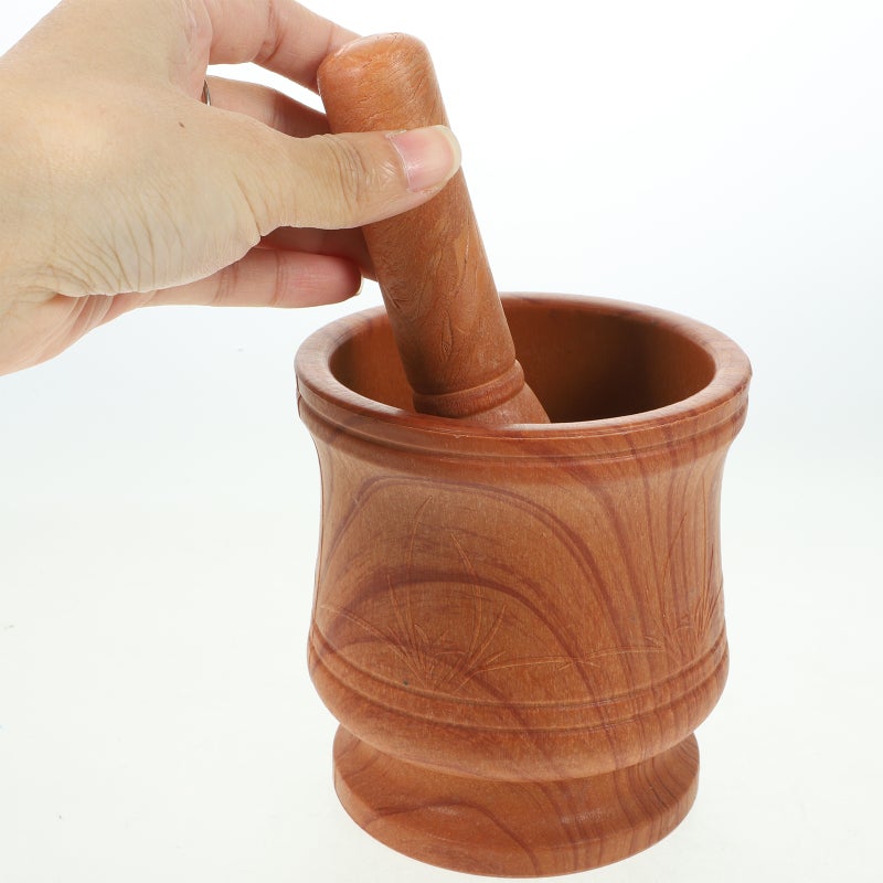 1 Set of Pestle Grind Spices Home Herbs Crush Garlic Bowl Set - Image 4