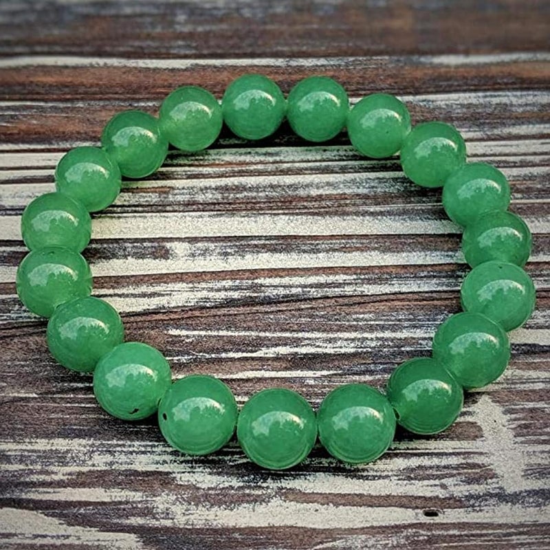 CRUSSTIQUE GOLD Green Aventurine Bracelet, Natural Stone Beads Jewelry for Healing, Balance, and Positive Energy, Adjustable Wrist Accessory for Men and Women - Image 5