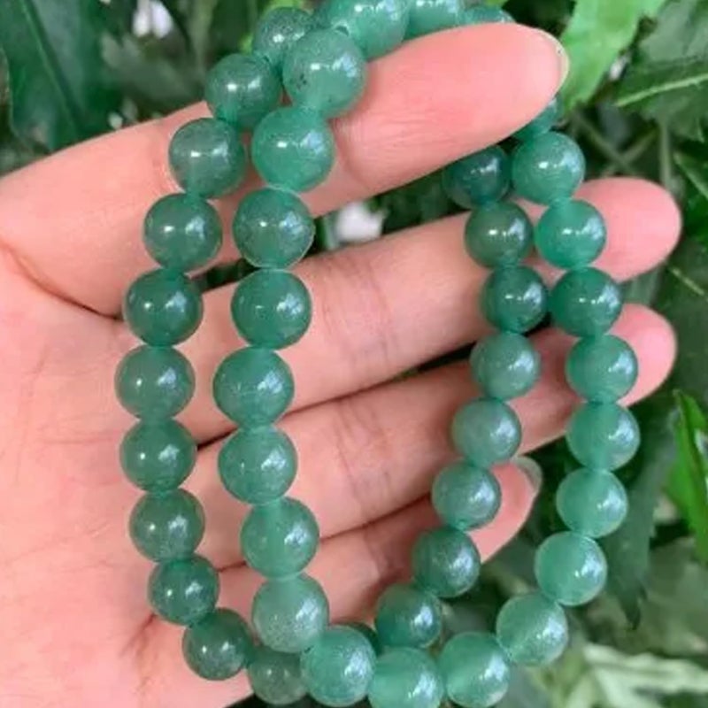 CRUSSTIQUE GOLD Green Aventurine Bracelet, Natural Stone Beads Jewelry for Healing, Balance, and Positive Energy, Adjustable Wrist Accessory for Men and Women - Image 4