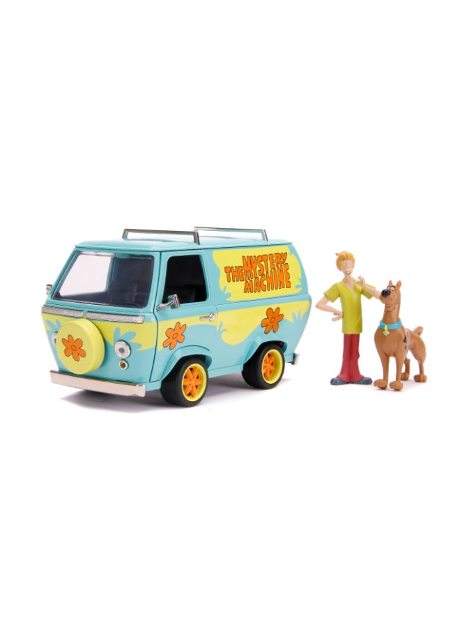 JADA Scooby-Doo Mystery Machine Die-Cast Collectible Model Car Vehicle with Shaggy and Scooby Figures, 1:24 Scale, Multicolored - Image 2