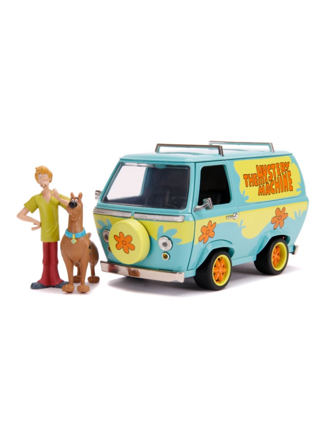 JADA Scooby-Doo Mystery Machine Die-Cast Collectible Model Car Vehicle with Shaggy and Scooby Figures, 1:24 Scale, Multicolored - Image 3