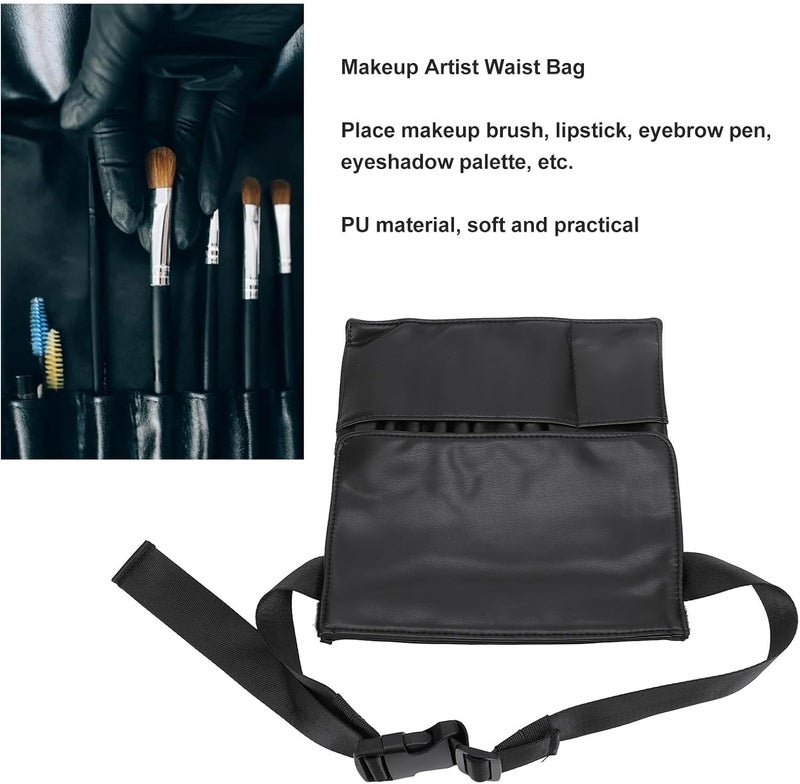 yuyte Makeup Brush Waist Bag Multifunctional Professional Storage Organizer Adjustable Belt Suitable for Artist Studio Training - Image 3