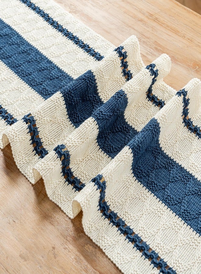 Fancy Homi Dusty Blue Table Runner 90 Inches Long Boho Macrame Table Runner for Home Decor, Farmhouse Table Runners with Tassels for Party Bohemian Rustic Bridal Shower Dining Decor 12x90 Inches - Image 5