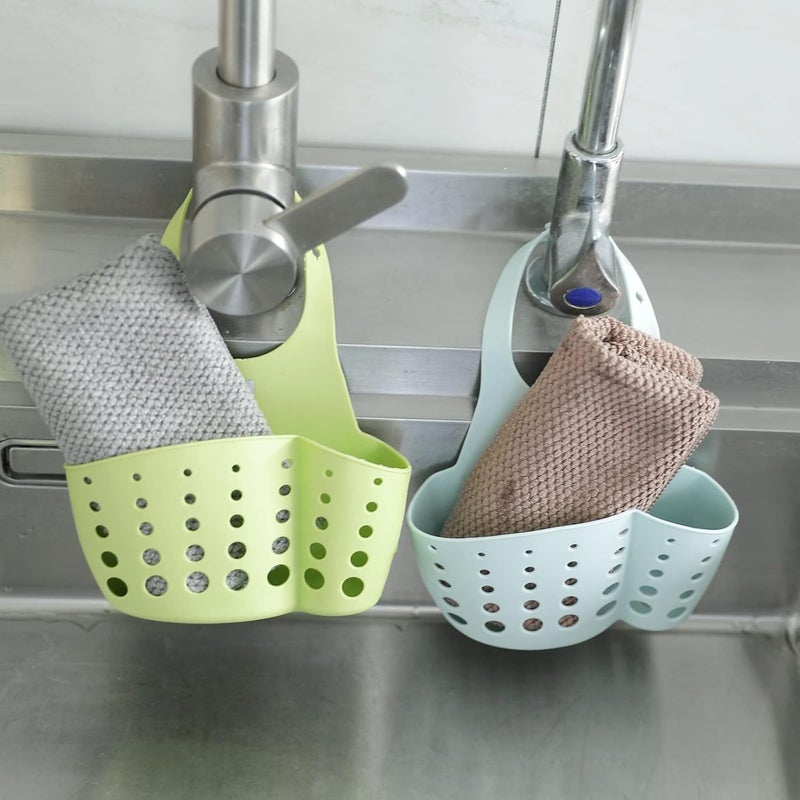 Kuber Industries Kuber Industries Kitchen & Bathroom Organizer|Multipurpose Basket Shelf for Kitchen & Bathroom|Premium TPR|Adjustable Snap Fastener|Non-Toxic & Odor-Less|Pack of 2|TM15008|Multicolor  - Image 1