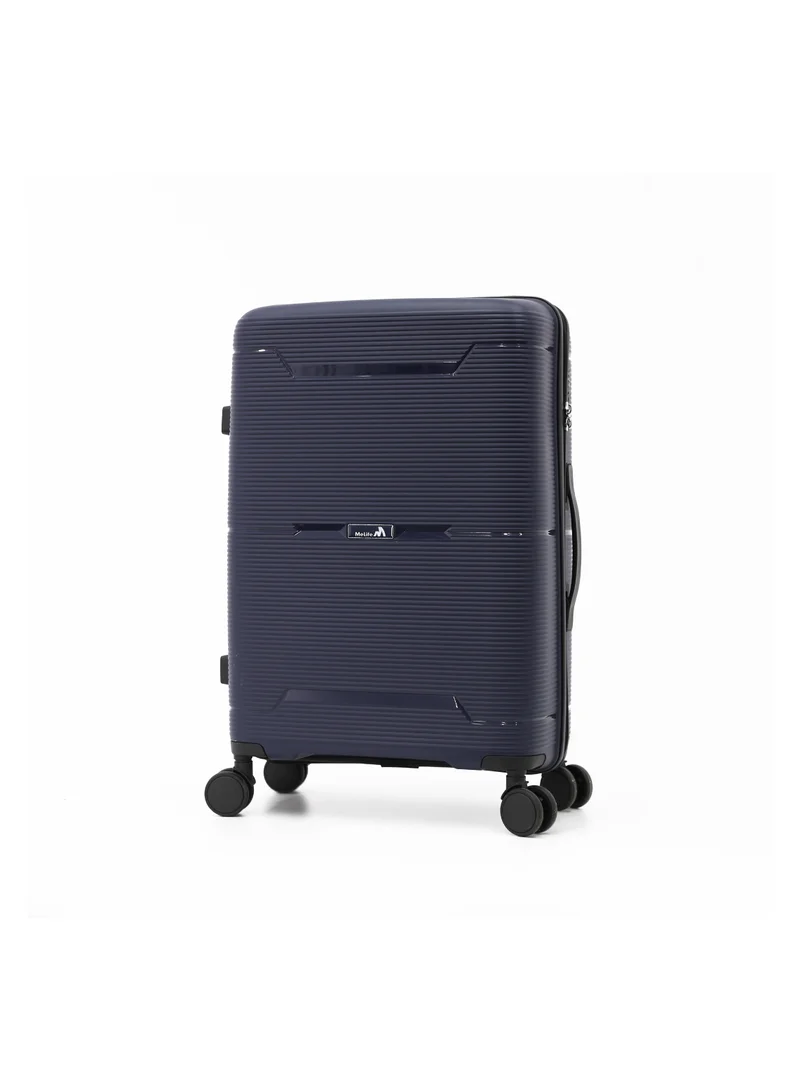 ميلايف Durable PP Hard Shell Luggage Trolley Bag 3 Pieces Set,Navy (S-20,M-24,L-28 Inch)