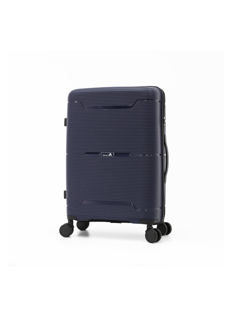 MELIFE Durable PP Hard Shell Luggage Trolley Bag 3 Pieces Set,Navy (S-20,M-24,L-28 Inch) - Image 2