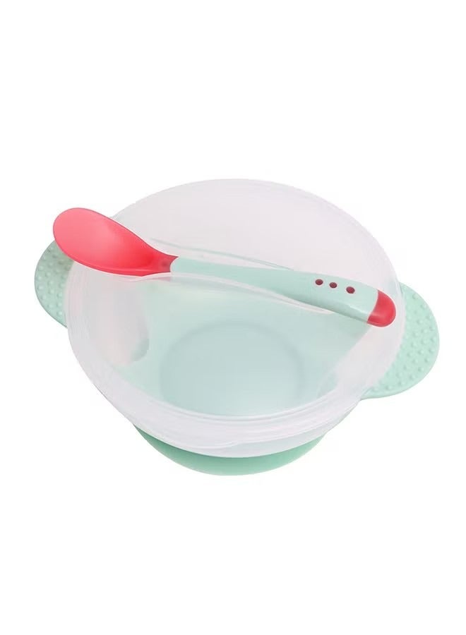 أوريتي درجة الحرارة استشعار عديم الرائحة وغير ضارة المواد الطفل وعاء تغذية مع ملعقة - Image 5