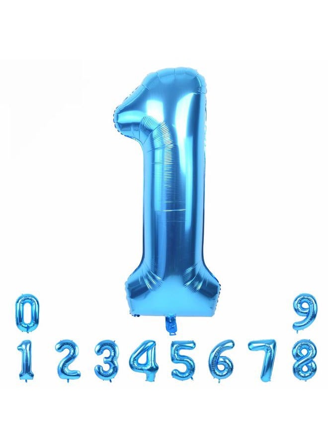 TONIFUL 40 Inch Blue Large Numbers Balloon 0-9(Number 1) Birthday Party Decoration,Foil Mylar Big Number Balloon Digital 1 for Birthday Party,Wedding, Bridal Shower Engagement Photo Shoot, Anniversary - Image 1