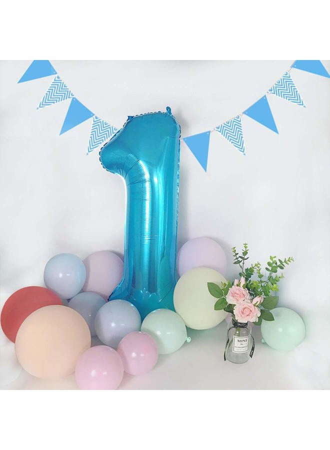 TONIFUL 40 Inch Blue Large Numbers Balloon 0-9(Number 1) Birthday Party Decoration,Foil Mylar Big Number Balloon Digital 1 for Birthday Party,Wedding, Bridal Shower Engagement Photo Shoot, Anniversary - Image 3