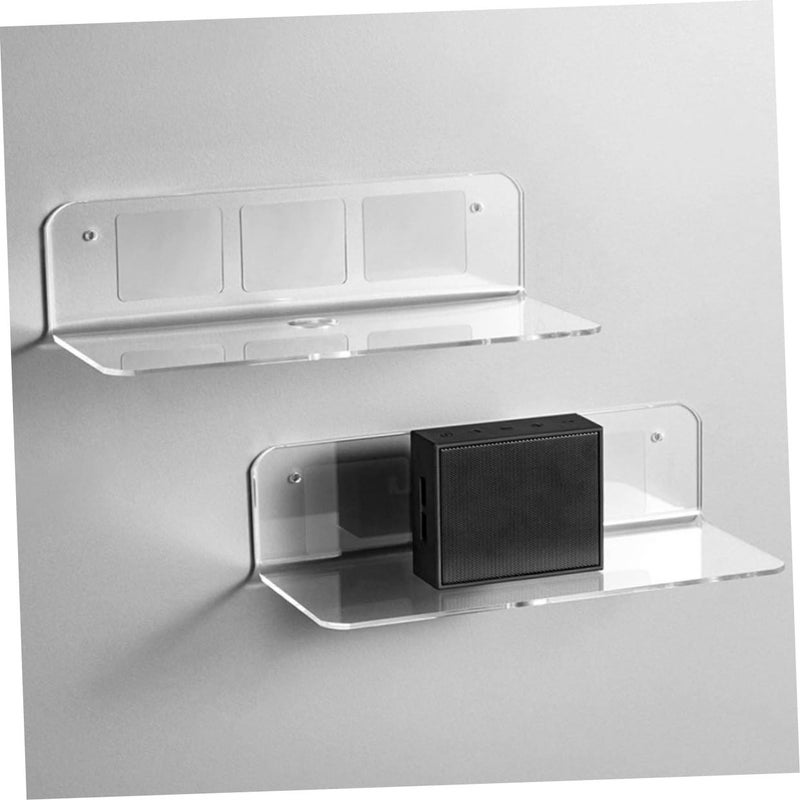 Wall Mounted Acrylic Speaker Shelf Audio Stand Bracket Set Of 2 For Office Game Room - Image 3