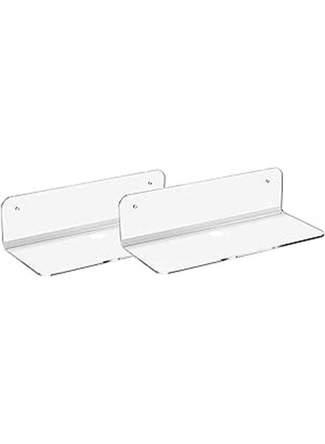 Wall Mounted Acrylic Speaker Shelf Audio Stand Bracket Set Of 2 For Office Game Room - Image 1