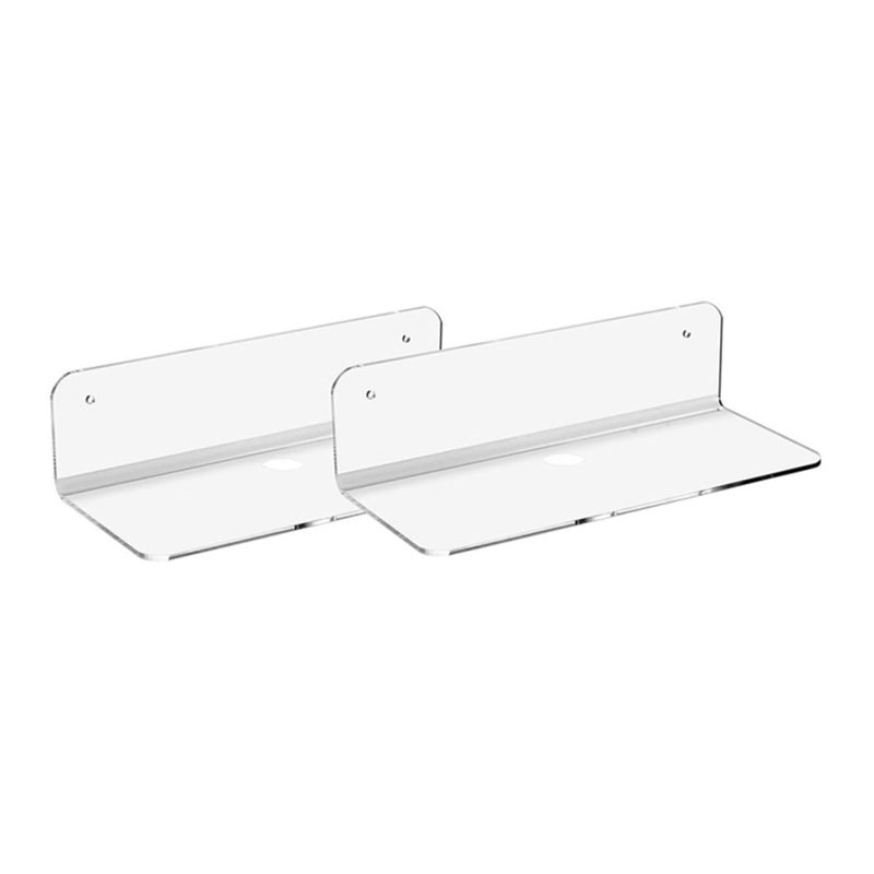 Wall Mounted Acrylic Speaker Shelf Audio Stand Bracket Set Of 2 For Office Game Room - Image 2