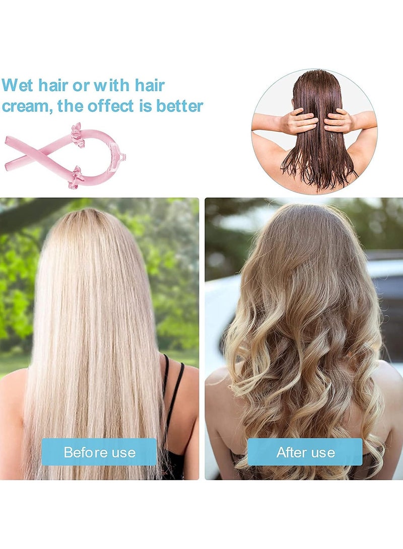 Kimaya Heatless Curling Rod Headband,Lazy Hair Curler,No Heat Silk Curlers,Soft Rubber Hair Rollers,Curling Ribbon and Rods for Natural Hair,Hair Waver Hair Curling Kit for Natural Waves (Orange)  - Image 4