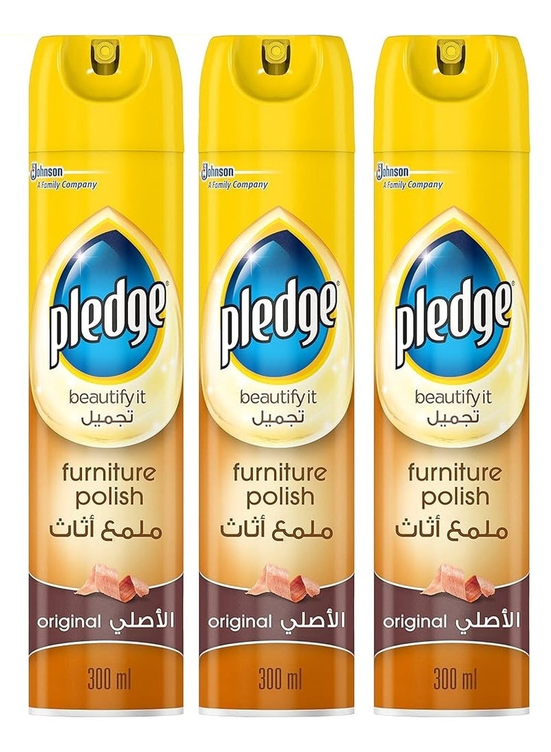 بليدج بخاخ تلميع وتنظيف الأثاث بليدج، الأصلي، 300 مل، 3 قطع