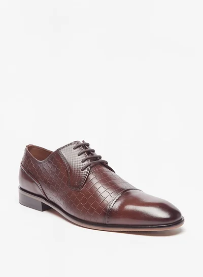دوتشيني Men'S Textured Derby Shoes With Lace-Up Closure
