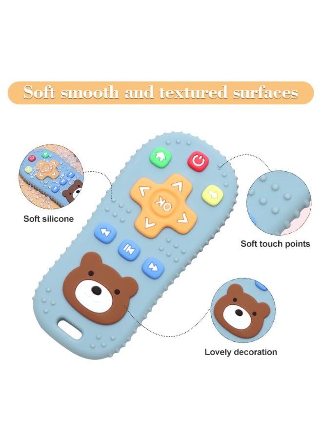 السيد باندا عبوة من قطعتين لعبة عضاضة للأطفال، لعبة مضغ، الهاتف المحمول وجهاز تحكم عن بعد، لعبة تسنين للأطفال الرضع (الدب الوردي) - Image 4