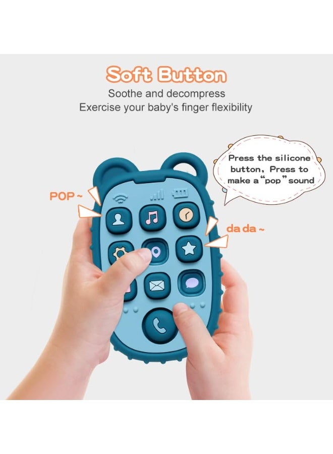 السيد باندا عبوة من قطعتين لعبة عضاضة للأطفال، لعبة مضغ، الهاتف المحمول وجهاز تحكم عن بعد، لعبة تسنين للأطفال الرضع (الدب الوردي) - Image 5