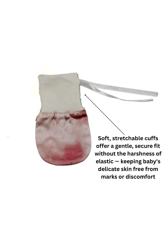 Silk Me Pink Sky Silk Me 100% Pure Mulberry Silk Baby Mittens 22 Momme - 1 Pair - No-Scratch Mitts - Eczema Relief - Hypoallergenic & Breathable Infant Hand Mittens - 0-12 Months - Double layered (Pink Sky)  | Best Price UAE