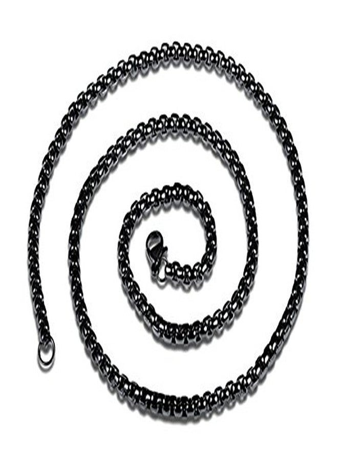 Greendou Fashion Jewelry Stainless Steel Nautical Anchor Cross Pendant Necklaces with 21.6 inch Chain (Black) - Image 3