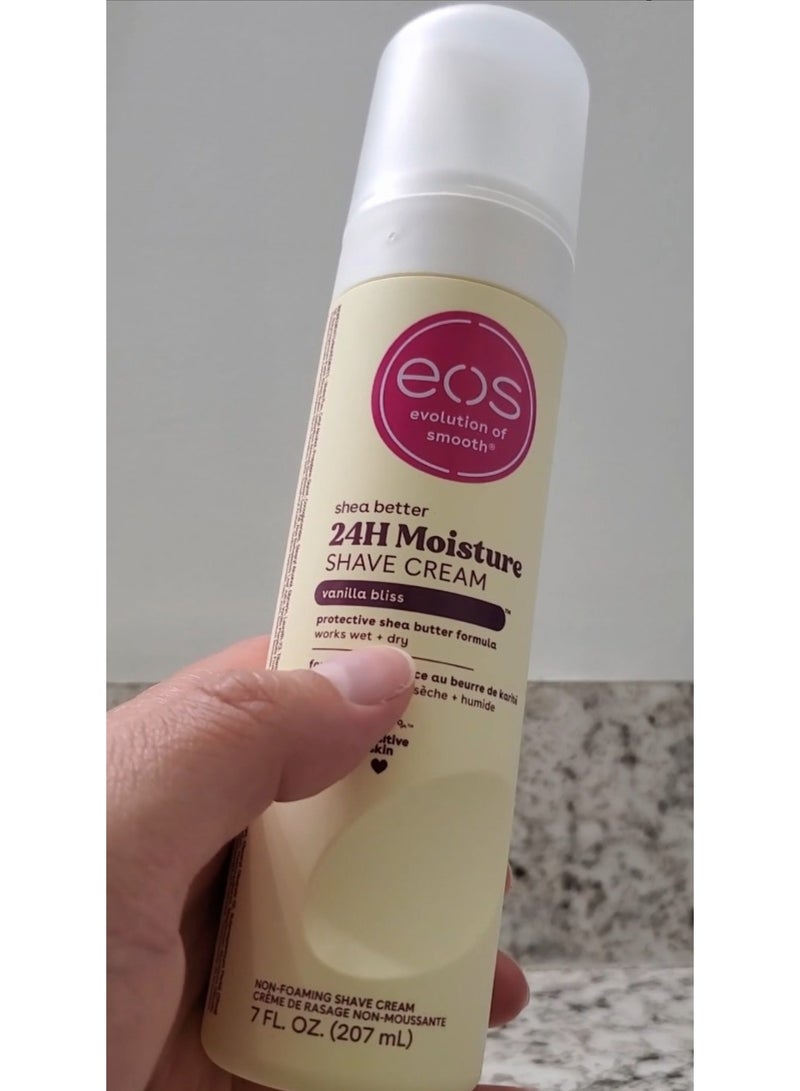 إي أو اس كريم الحلاقة Shea Better المرطب لمدة 24 ساعة (فانيليا بليس) 207 مل - Image 1