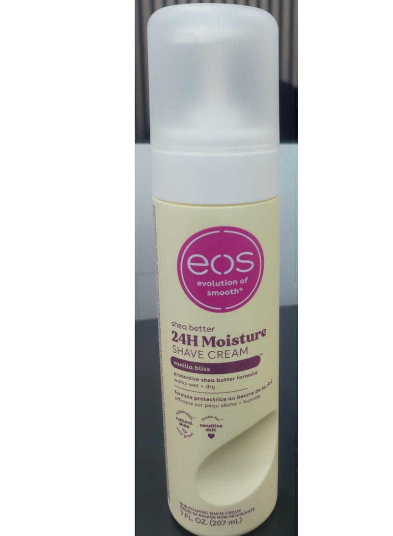 إي أو اس كريم الحلاقة Shea Better المرطب لمدة 24 ساعة (فانيليا بليس) 207 مل - Image 2