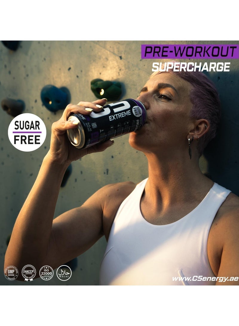 C5 Drink Extreme Mixed Berry -  Pre Workout , Sugar Free, Zero Calories, 200mg High Caffeine, Creatine - Beta Alanine - Citrulline Malate High-Performance Pre-Workout Booster Supplement Pack of 12 - Image 4