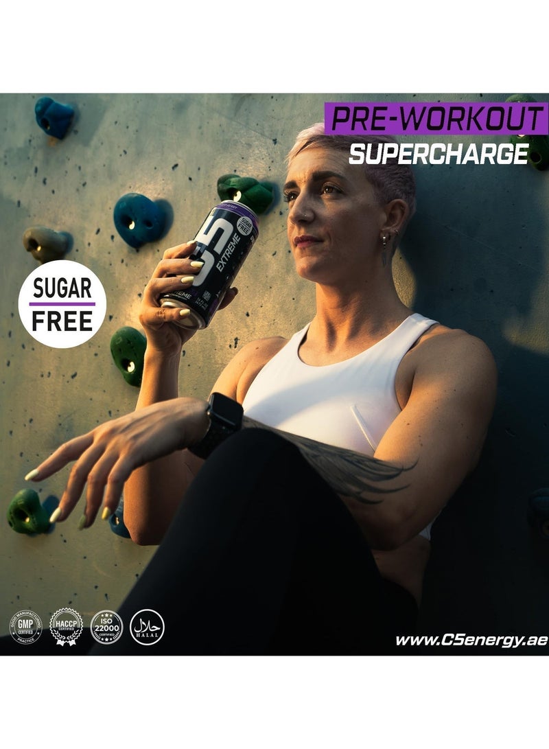 C5 Drink Extreme Mixed Berry -  Pre Workout , Sugar Free, Zero Calories, 200mg High Caffeine, Creatine - Beta Alanine - Citrulline Malate High-Performance Pre-Workout Booster Supplement Pack of 12 - Image 3