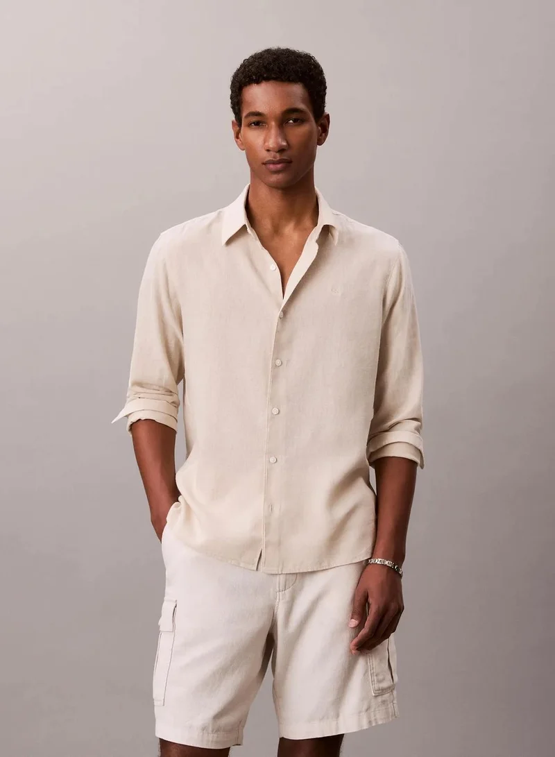Solid Linen Blend Classic Shirt
