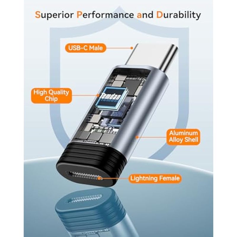 4 Pack Lightning to USB C Adapter for iPhone 15/16/16 Pro/16 Pro Max,for iPhone 16/15 Charger,16/15 Accessories,Fast Charging & Data Transfer,USB C Charger Connector Cable,Not for Audio/OTG - Image 5