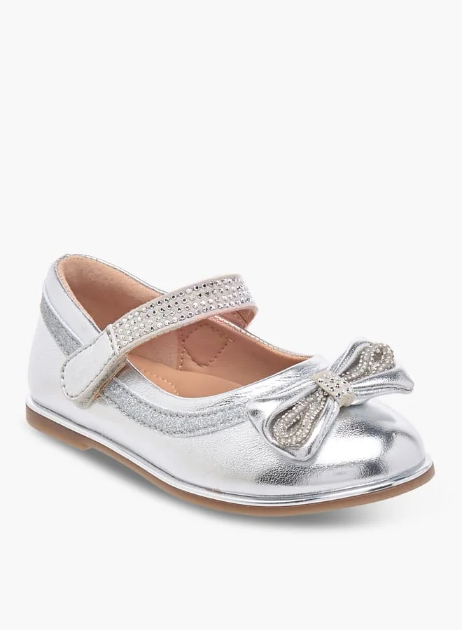 بيرفيت حذاء ماري جين للبنات مزين بفيونكة وإغلاق بشريط لاصق