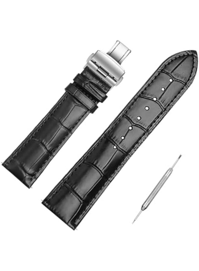 Genuine Leather Alligator Grain Watch Band Women Men Quick Release Bands Vintage Classic Wristbands Replacement Strap for 18mm 19mm 20mm 21mm 22mm 24mm - Image 1