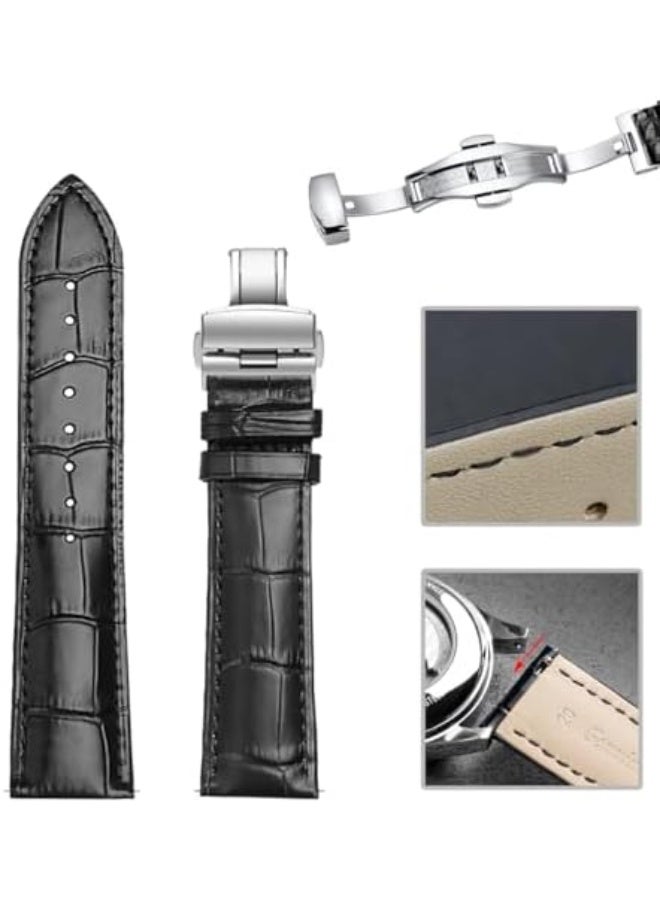 Genuine Leather Alligator Grain Watch Band Women Men Quick Release Bands Vintage Classic Wristbands Replacement Strap for 18mm 19mm 20mm 21mm 22mm 24mm - Image 2