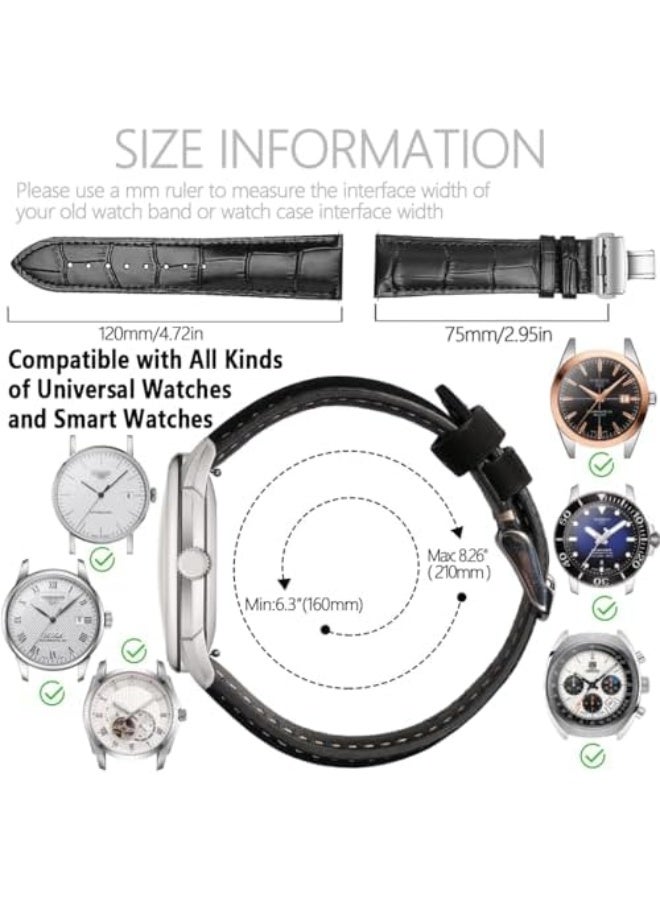 Genuine Leather Alligator Grain Watch Band Women Men Quick Release Bands Vintage Classic Wristbands Replacement Strap for 18mm 19mm 20mm 21mm 22mm 24mm - Image 5