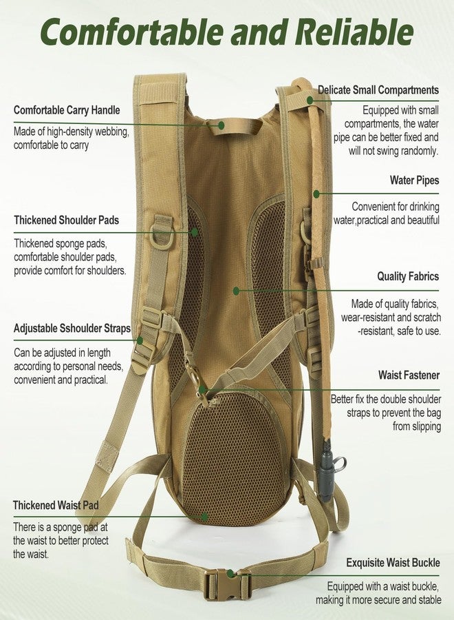 Liliful 2 Set Tactical Hydration Backpack with 3l TPU Water Bladder Tactical Molle Water Backpack Hydration Pack for Men Women Hiking Biking Running Climbing - Image 5