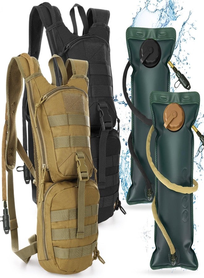 Liliful 2 Set Tactical Hydration Backpack with 3l TPU Water Bladder Tactical Molle Water Backpack Hydration Pack for Men Women Hiking Biking Running Climbing - Image 1