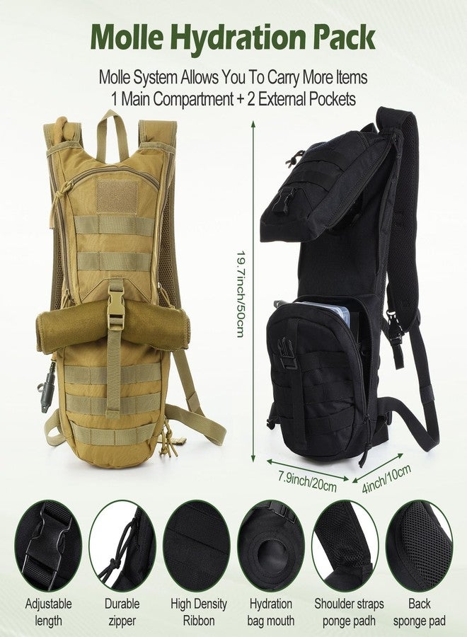 Liliful 2 Set Tactical Hydration Backpack with 3l TPU Water Bladder Tactical Molle Water Backpack Hydration Pack for Men Women Hiking Biking Running Climbing - Image 3