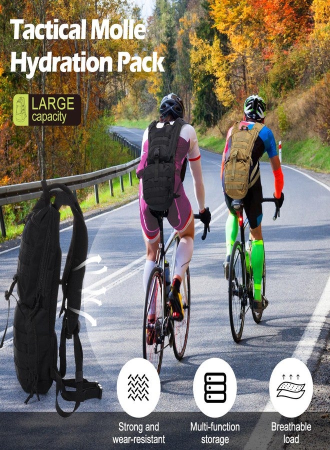 Liliful 2 Set Tactical Hydration Backpack with 3l TPU Water Bladder Tactical Molle Water Backpack Hydration Pack for Men Women Hiking Biking Running Climbing - Image 2
