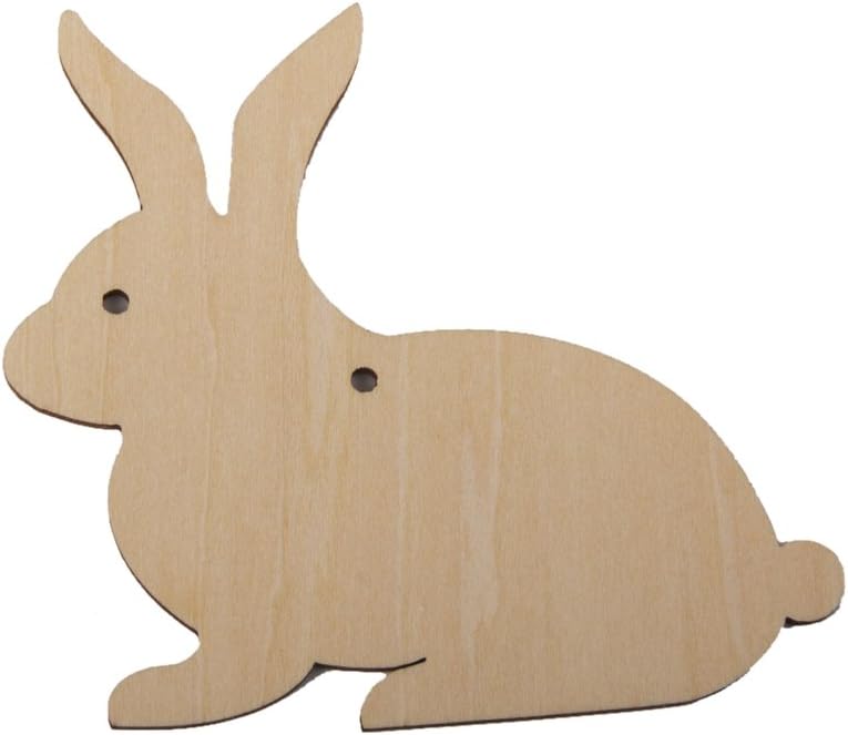 كلاراكو عبوة من 10 قطع من بطاقات خشبية على شكل أرنب من خشب MDF، زينة، لوازم حرفية خشبية غير مطلية، 6 سم - 12 سم - Image 4