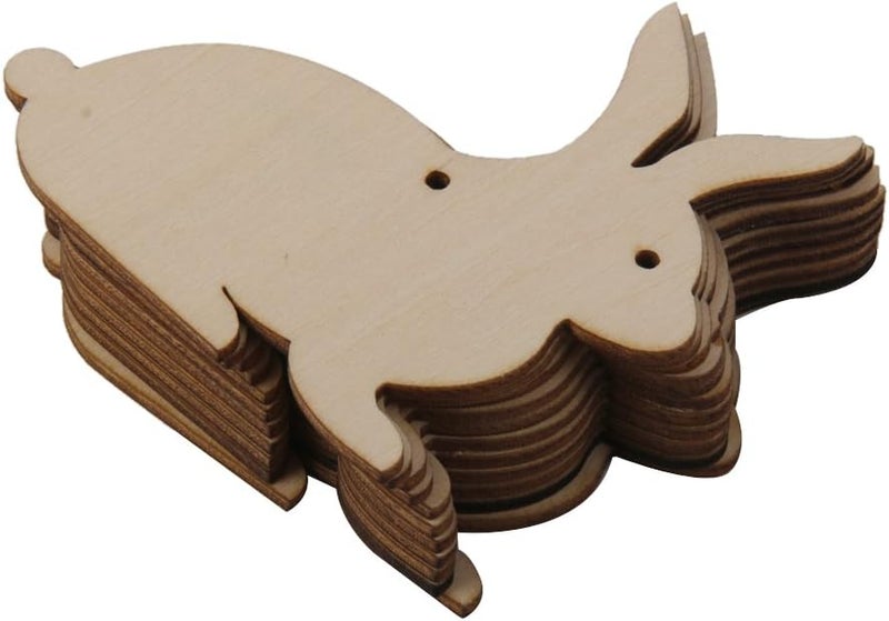 كلاراكو عبوة من 10 قطع من بطاقات خشبية على شكل أرنب من خشب MDF، زينة، لوازم حرفية خشبية غير مطلية، 6 سم - 12 سم - Image 3