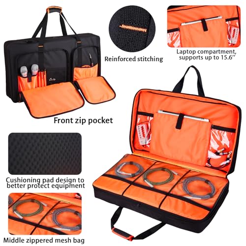 Timoxi DJ Controller Case for DDJ-FLX10/ 1000/REV7/REV5/800/ FLX6 AlphaTheta DDJ-GRV6 With Thick EVA Padding, Adjustable Shoulder Strap,Fits Up to 15.6" Laptops– Perfect for DJ and Music Producers - Image 4