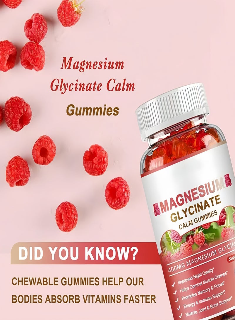 WelnessWays Magnesium Glycinate Chelate Supplement 400 mg for each Cap with Organic Vegetables for Sleep, Calm, Anxiety, Muscle Cramp & Stress Relief – Gluten Free, Non GMO - 60 Gummies - Image 4